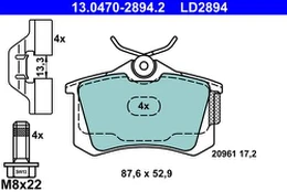 ATE 13.0470-2894.2 Brake pad set