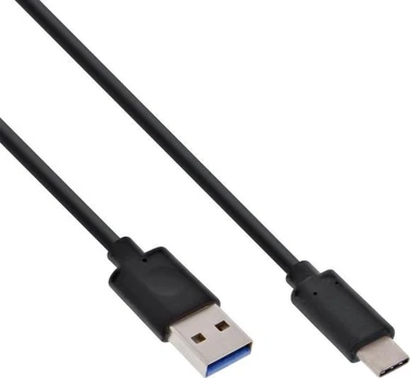 Kabelis USB InLine USB-A - USB-C 0.3 m Juodas (35717)