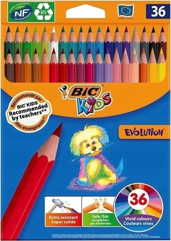 Bic Kids Evolution ECOlutions pieštukų kreidelės 36 vnt