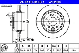 ATE 24.0119-0108.1 Brake Disc kaina