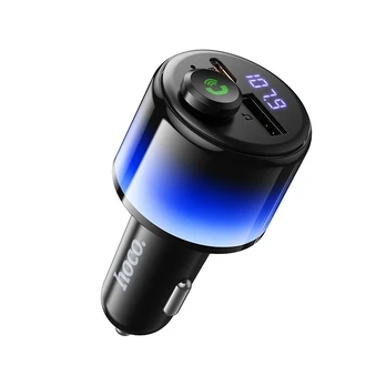 Car ransmiter bluetooth Hoco 2 x USB A + USB C QC3.0 PD 42W E166 juodas