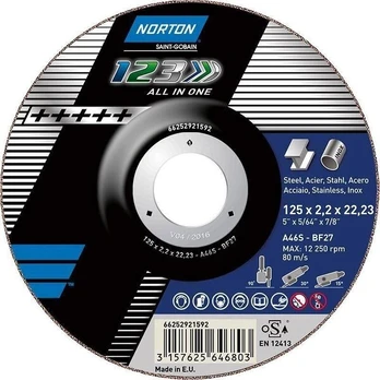 Norton diskinė šlifavimo ir pjovimo 125 x 2,2 mm
