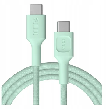 USB-C cable 2m 100W Greencell PowerStream Fast Charging PD Mint Green