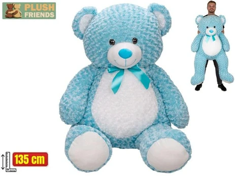 Plush toy - 03142 - TEADY BEAR with BOW - BLUE - size 135 cm