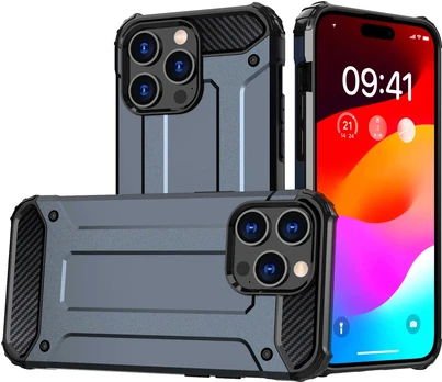 Hurtel Hibridinis dėklas iPhone 15 Pro „Hybrid Armor“ – mėlynas