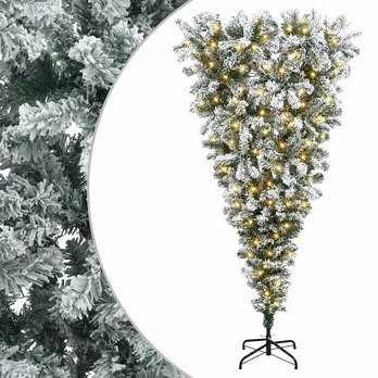 Apverstas dirbtinis Kalėdų eglutė su šakomis 180 cm 300 LED