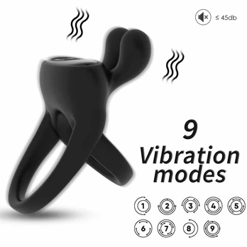 ARMONY Ring Vibrator Rabbit Black - Dual Silicone Waterproof System
