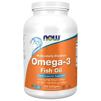NOW Omega 3 1000mg 500 Kapsulių