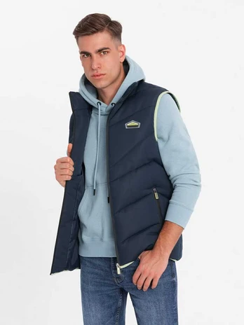 men's vests dark mėlynas