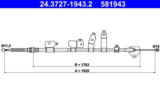 Trosas, stovėjimo stabdys ATE 24.3727-1943.2