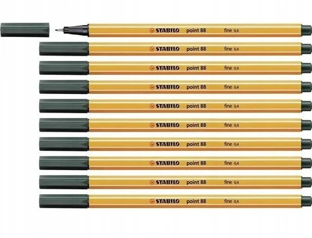 Stabilo Point 88 plunksnakotys, 0.4mm, 10 vnt., tamsiai žali