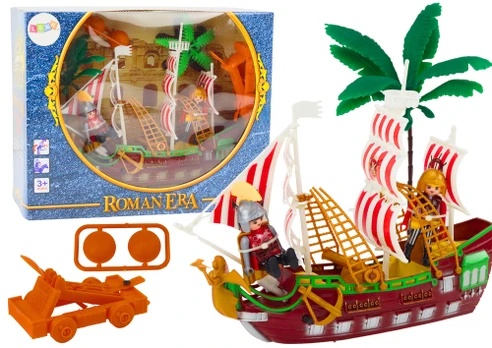 Lean Toys Roman Ship Romans Lights Sounds Catapult Palm Trees