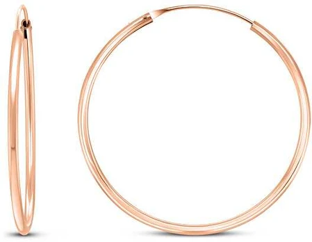 Brilio Silver Timeless bronze hoop earrings EA020R