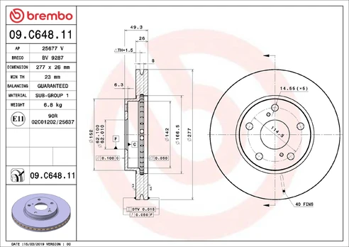BREMBO 09.C648.11 Brake Disc