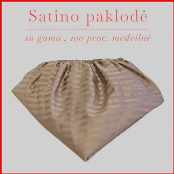 Satino paklodė su guma - 180x200+20cm.