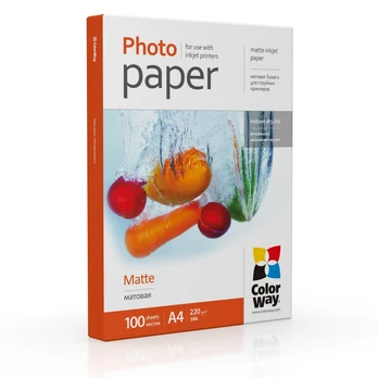Foto popierius ColorWay Photo Paper 	PM220100A4 Matte, White, A4, 220 g/m²