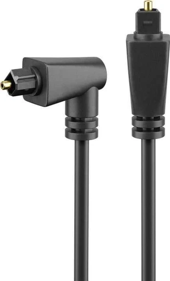 KAMPINIS Toslink optinis kabelis 1x90 laipsnių. Goobay 1m