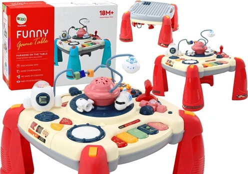 Lean Interactive Educational Table Children's Panel Piano Space Raudona