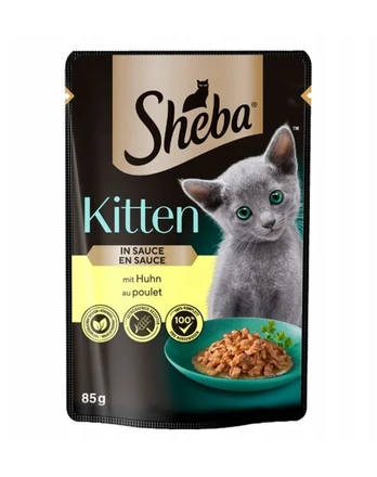 SHEBA Kitten 85g su vištiena padaže kačiukams