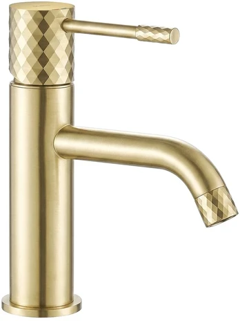Praustuvo maišytuvas REA Lungo Diamond Low, Brushed Gold