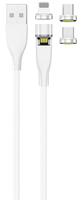 USB kabelis 2GO USB-A - USB-C + microB + Žaibas Baltas (797317)