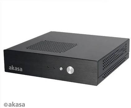 Akasa Cypher Thin–Mini–ITX obudowa, 120W PSU, OEM – juoda