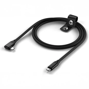 Satechi Right Angle 1m USB-C Cable with 240W Power Delivery and 20Gbps Data Transfer - Juodas