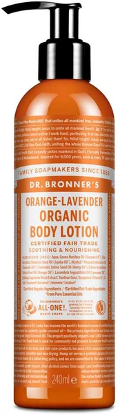 Dr. Bronner's Organic Losjonas kūnui Oranžinis-Lavender, 240 ml
