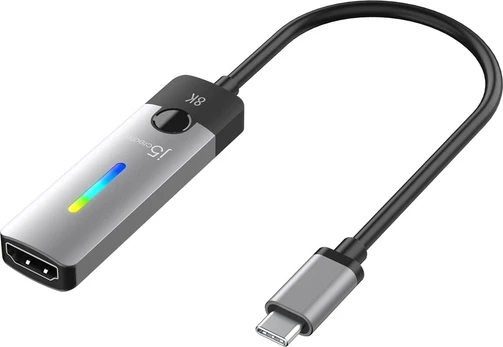 j5create JCA157 vaizdo kabelio adapteris 10 m C tipo USB HDMI Juoda, Pilka