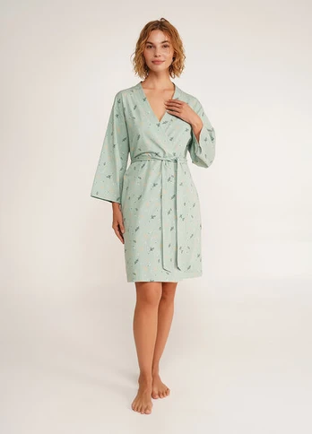 Medvilninis chalatas SERENE GREENS 7235/010 Giulia, spalva muted mint