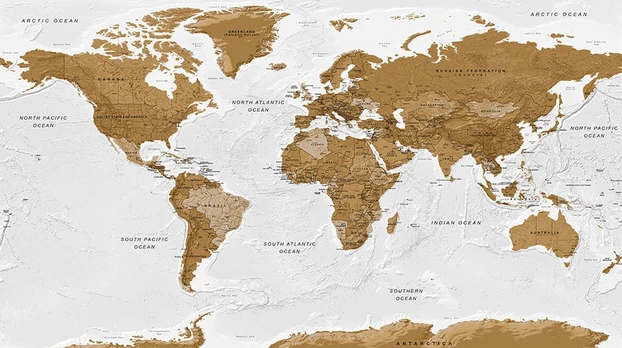 Fototapetas Artgeist World Map: White Oceans Ii, 500 cm x 280 cm