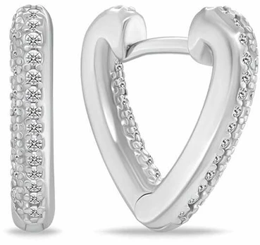 Brilio Silver Sidabrinis heart earrings with zircons EA1186W