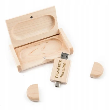 Medinis "pendrive" Klon 8gb Usb-c 2.0/3.2 su graviravimu + dėžutė