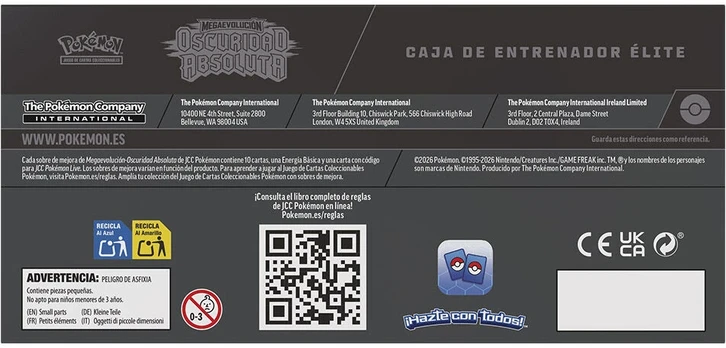Spanish Pokemon Pitch Juodas Mega Evolution Expansion Elite Trainer Card game case
