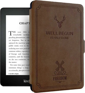 Viršelis Strado Dėklas Smart Motto Kindle Paperbalta 1 / 2 / 3 (Brown) universalus