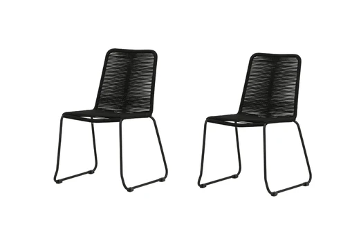 Lindos Stacking Chair - Black Alu / Black Rope