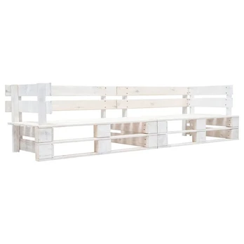 Dvivietė sodo sofa iš palečių, balta