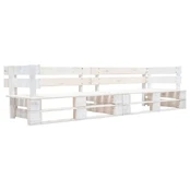 Dvivietė sodo sofa iš palečių, balta kaina