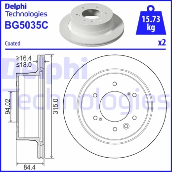 Stabdžių diskas DELPHI BG5035C