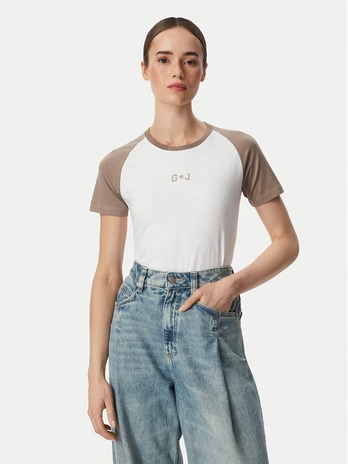Guess Jeans Marškinėliai W6YI04 K3637 Balta Regular Fit