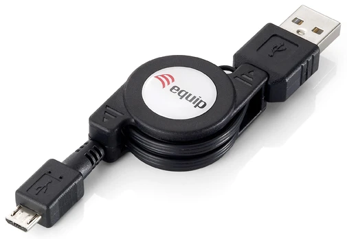 USB kabelis Equip USB-A - mikroUSB 1 m Juodas (128595)