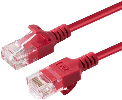MicroConnect U/UTP CAT6A Slim 0.15M Raudona