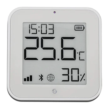 Shelly BLU H&T Ekranas ZB hvid - Bluetooth & Zigbee temp-/luftfugtighedssensor