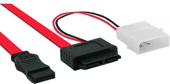 InLine SATA - SATA Slimline + Molex, 0,4m, Raudona (29608)