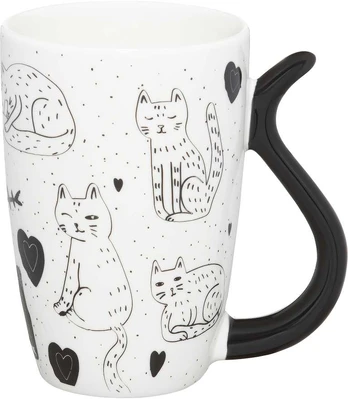 Puodelis Juodas Cat 380 ml Koty AMBITION