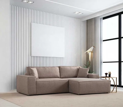 Kampinė sofa-lova Pırlo Corner Right - Brown
