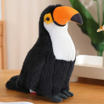 Pliušinis žaislas Tukanas, juodas/baltas, 30 cm