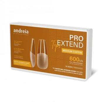 ANDREIA PRO EXTEND TIPS MEDIUM COFFIN nagų priauginimo tipsai (600 vnt.)