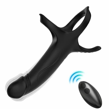 ARMONY Dildo with Ring & Remote Vibrator Black 9 Modes Waterproof