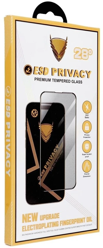 OG 6D Premium Privacy Glass - for Iphone 18 Pro juodas